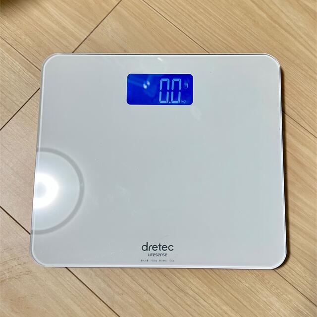 新色追加して再販 dretec ドリテック 体重計 ボディスケール 最大150Kg 100g単位 のるだけで測定 電源操作がいらない フラット形状  測定値を固定