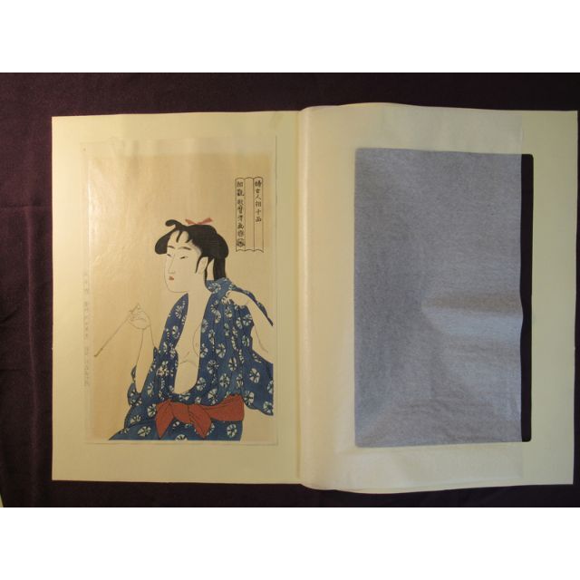 喜多川歌麿 美人画 まとめ売り5点 大判 浮世絵 木版画 錦絵 桐箱入 エンタメ/ホビーの美術品/アンティーク(版画)の商品写真