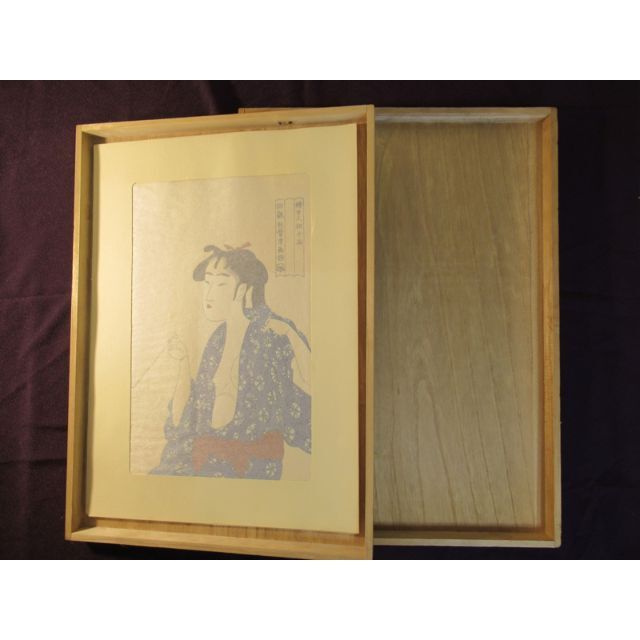 喜多川歌麿 美人画 まとめ売り5点 大判 浮世絵 木版画 錦絵 桐箱入 エンタメ/ホビーの美術品/アンティーク(版画)の商品写真