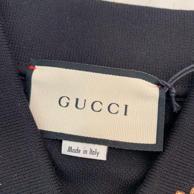 Gucci(グッチ)の☆新品☆GUCCI グッチ エンブロイダリー ポロシャツ 黒 メンズMサイズ メンズのトップス(ポロシャツ)の商品写真