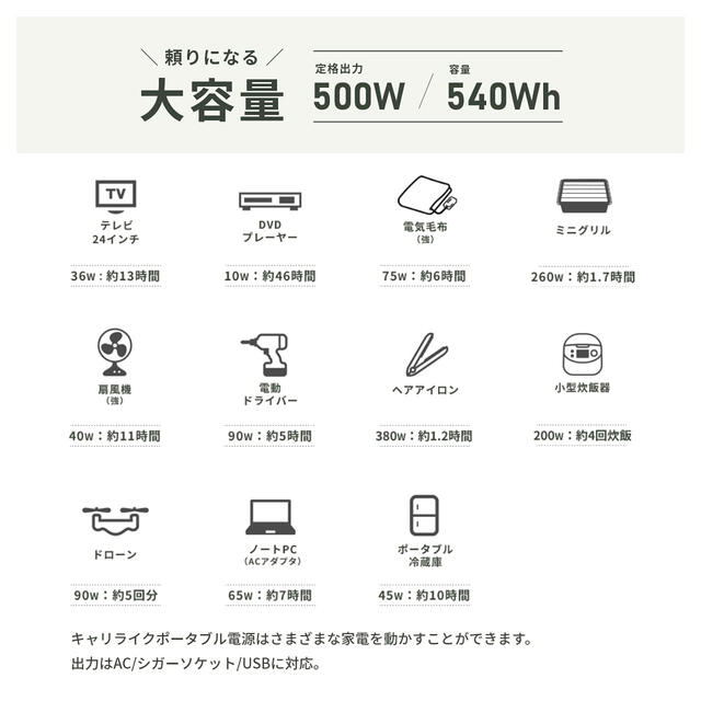 キャリライク 150,000mA/540Whサンドベージュ　キャンプ　バッテリー