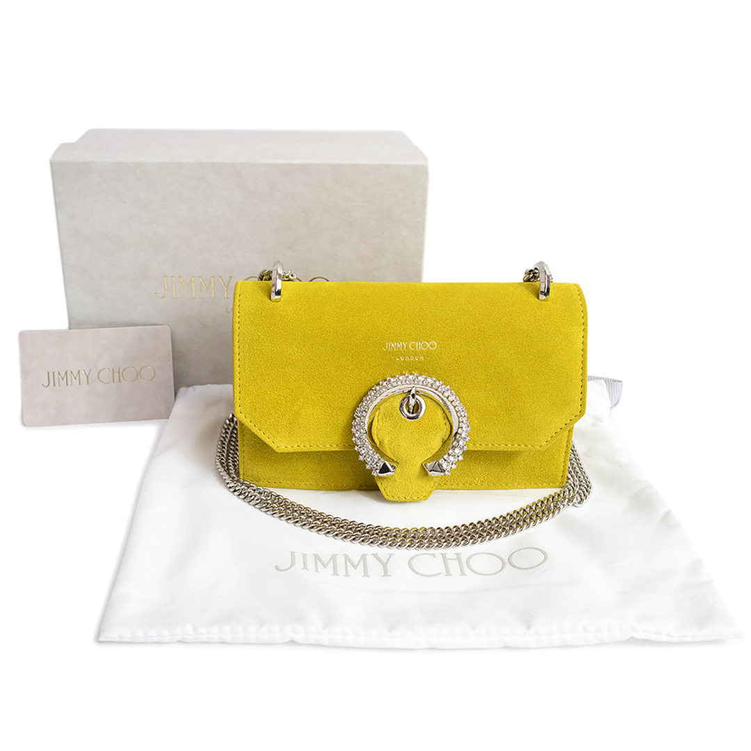 美品 JIMMY CHOO ジミーチュウ クラッチ パーティー バッグ イエロー