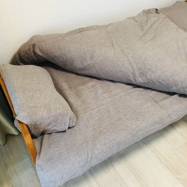 MUJI (無印良品) 【無印良品】 MUJI 麻平織 和式シーツ/カバー 3点セットの通販 by カプリブルー 無印良品 シーツ