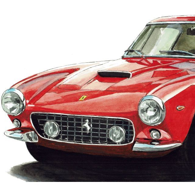 Ferrari - GC-675テスタロッサ/250GT限定版画サイン有額装済作家平右ヱ ...