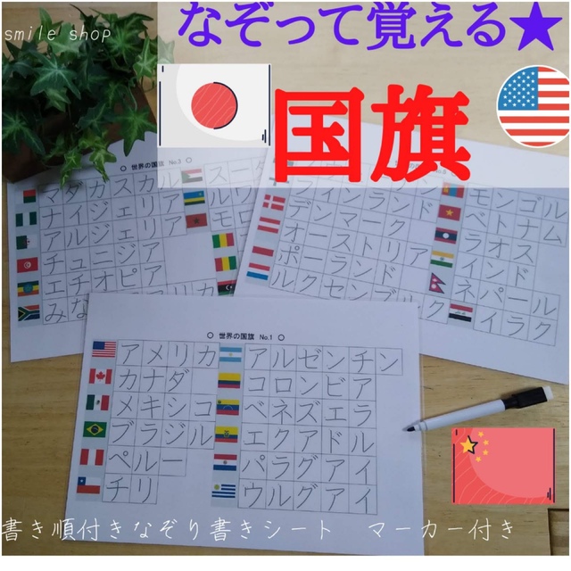 mmm様専用⭐︎小学漢字＋都道府県＋歴史人物＋熟語セット、国旗シート エンタメ/ホビーの本(語学/参考書)の商品写真