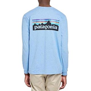 パタゴニア(patagonia)のpatagonia ロンT L LONG-SLEEVED P-6 LOGO 水色(Tシャツ/カットソー(七分/長袖))