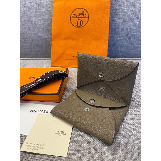 【入手困難】新品♪ HERMES エルメス　カルヴィデュオ　エトゥープ　財布