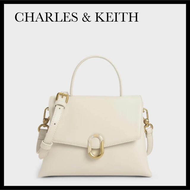Charles and Keith - 【美品】CHARLES & KEITH ストーンエンベリッシュド ハンドルバッグ