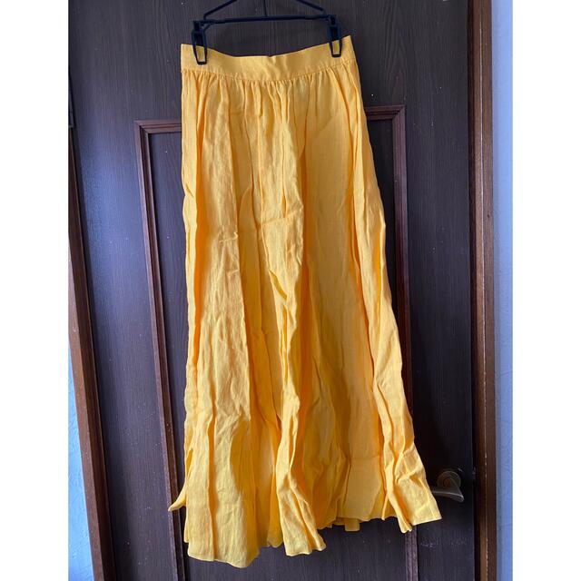 yellow linen skirt ????