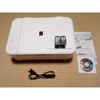 キヤノン(Canon)の給紙ロール新品交換済　インク充填カートリッジ付き Canon MG3530 WH(PC周辺機器)