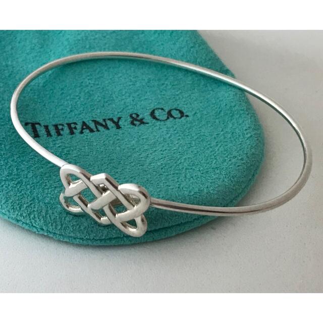 Tiffany ケルティック ノット ダブルハート バングル希少