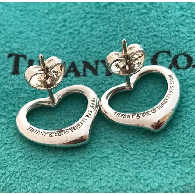 Tiffany オープンハート　シルバー　ミディアム　フープピアス　ティファニーピアス