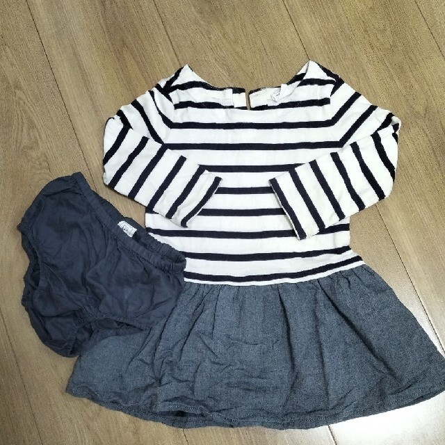 babyGAP(ベビーギャップ)のGAP　ボーダーワンピース キッズ/ベビー/マタニティのキッズ服女の子用(90cm~)(ワンピース)の商品写真