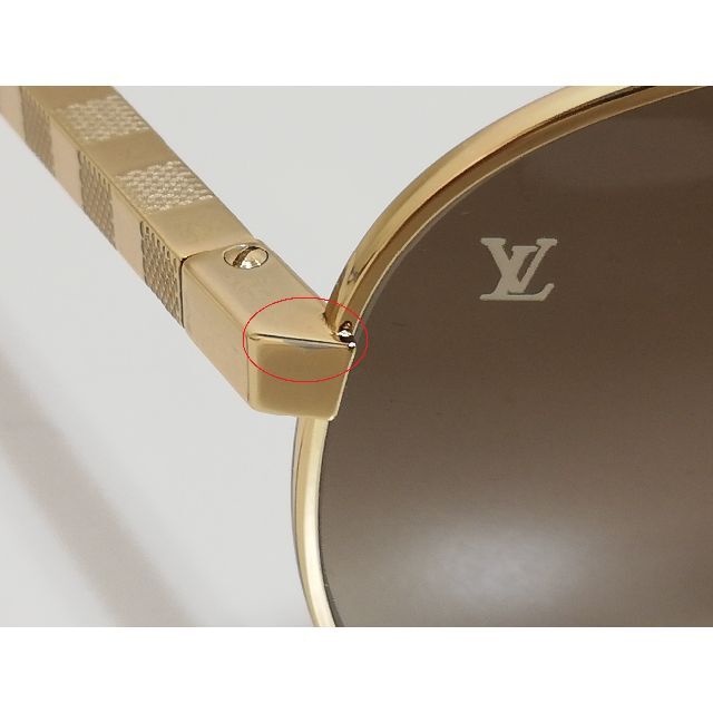Louis Vuitton サングラス ダミエ アティテュード ゴールド 茶色