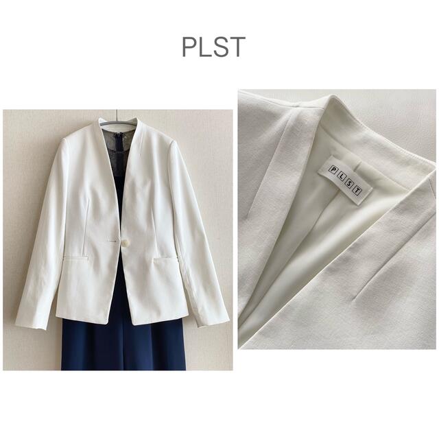 プラステ　PLST  リネンブレンドノーカラージャケット