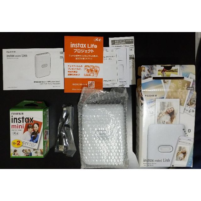 富士フイルム - LINK ASH WHITE（チェキ専用スマホプリンター） 未使用品　フィルム付