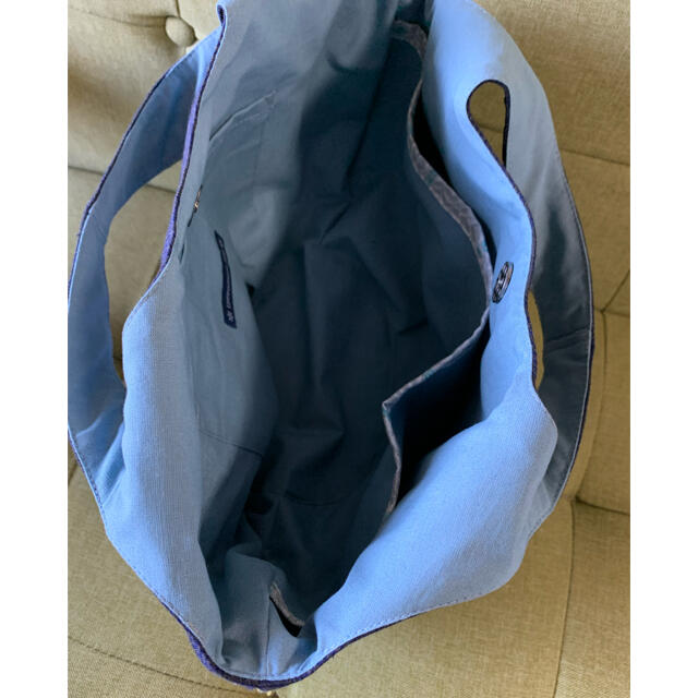 mina perhonen(ミナペルホネン)のミナペルホネン　ネイビー系　パッチワーク　手持ちバッグ　ハンドメイド ハンドメイドのファッション小物(バッグ)の商品写真