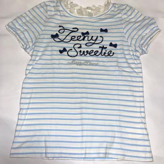 メゾピアノ(mezzo piano)の150 ボーダー　フリル　メゾピアノ　2way Tシャツ　カットソー　トップス(Tシャツ/カットソー)