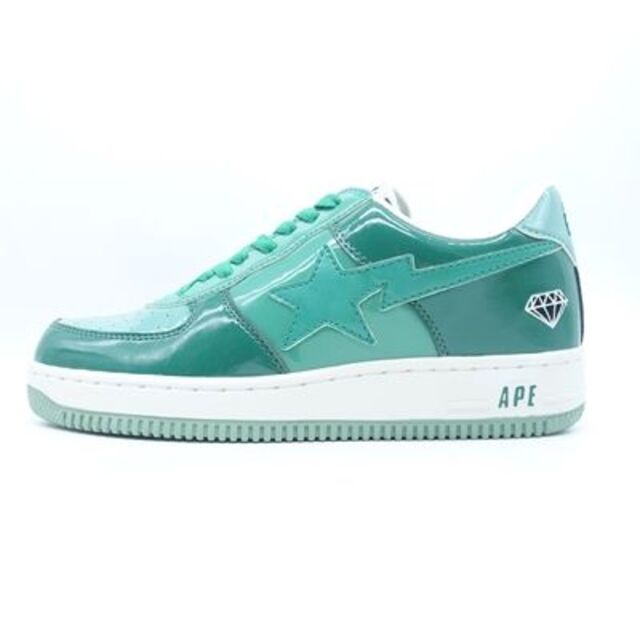 スニーカー A BATHING APE - A BATHING APE 2008 BAPESTA PATENT GREEN