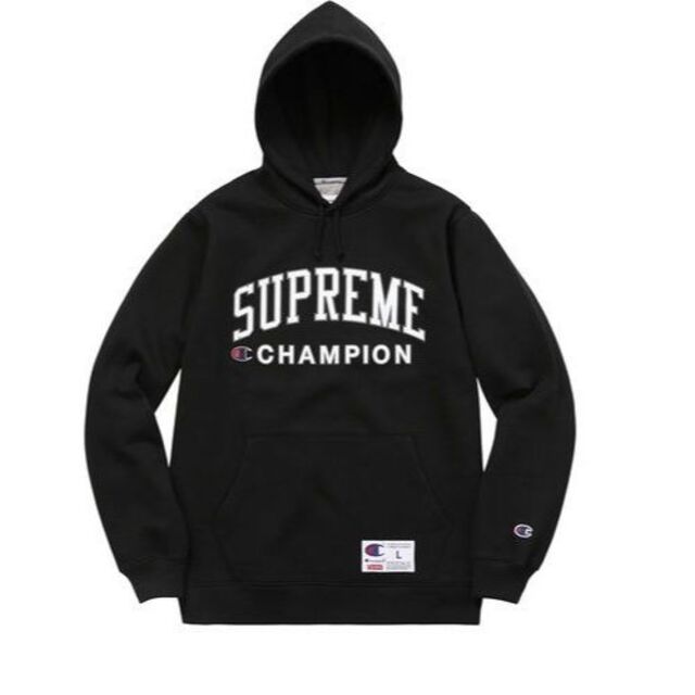 Supreme × Champion 黒 シュプリーム チャンピオン パーカー