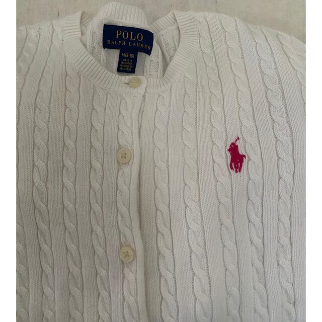 POLO RALPH LAUREN(ポロラルフローレン)のラルフローレン　コットンカーディガン　白　8-10歳　140 キッズ/ベビー/マタニティのキッズ服女の子用(90cm~)(カーディガン)の商品写真