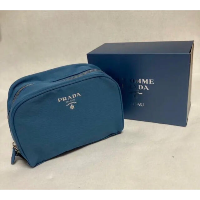 PRADA - 【PRADA】プラダ ノベルティポーチ ブルー 【新品未使用】の