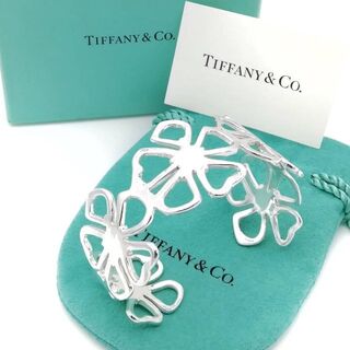 ティファニー(Tiffany & Co.)の極希少 ティファニー ワイド カフ フラワー バングル SV925 花 AA53(ブレスレット/バングル)