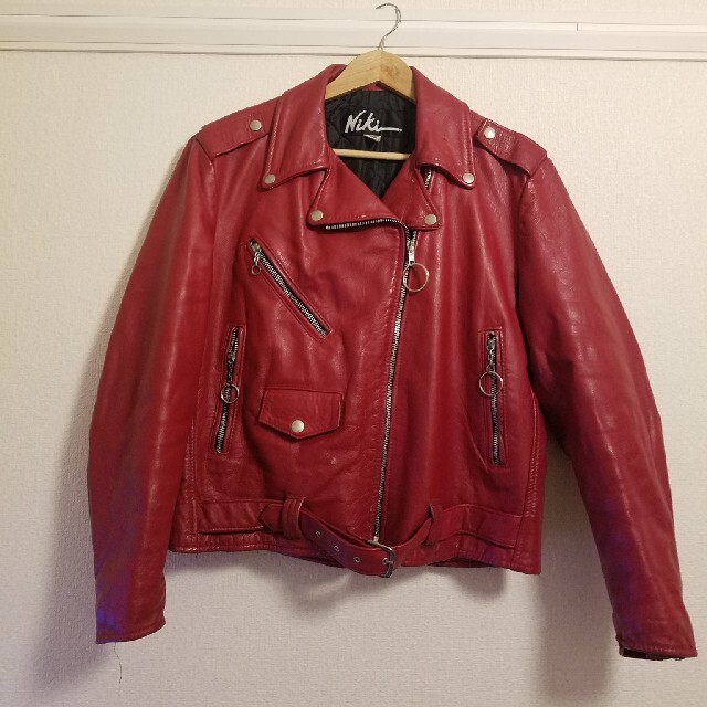 vintage leather jacket red レザージャケット