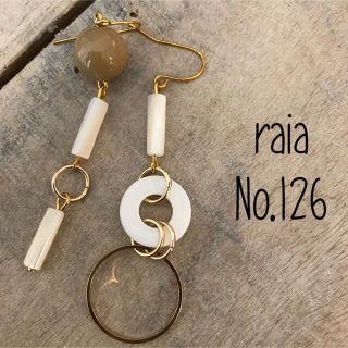 No.126♡シェル×フープアシンメトリーピアス/イヤリング(ピアス)