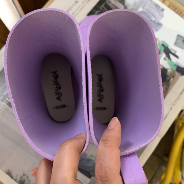 15センチ　長靴　紫ピンク キッズ/ベビー/マタニティのキッズ靴/シューズ(15cm~)(長靴/レインシューズ)の商品写真