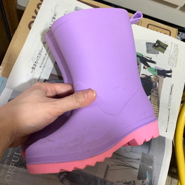15センチ　長靴　紫ピンク キッズ/ベビー/マタニティのキッズ靴/シューズ(15cm~)(長靴/レインシューズ)の商品写真