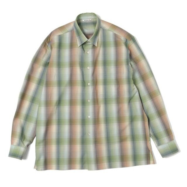 AURALEE SUPER LIGHT WOOL CHECK SHIRTS 4