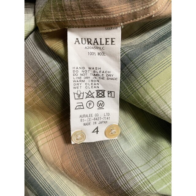 AURALEE(オーラリー)のAURALEE SUPER LIGHT WOOL CHECK SHIRTS 4 メンズのトップス(シャツ)の商品写真