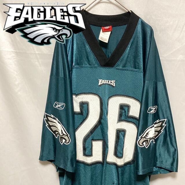 NFL Reebok ゲームシャツ EAGLES ユニフォーム グリーン L