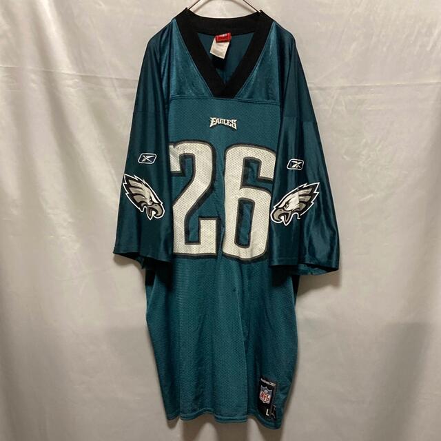 NFL Reebok ゲームシャツ EAGLES ユニフォーム グリーン L - Tシャツ ...