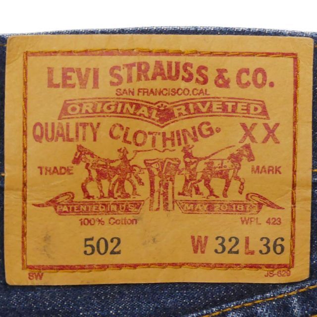 古着屋BLUESリーバイス502XXヴィンテージ復刻 W32 Levi’s ジーンズ 赤耳