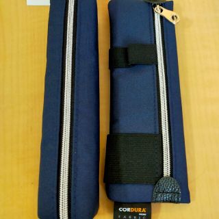 ガッケン(学研)の新品☆紺色　CORDURA(コーデュラ)ペンポーチペンケース　フラット　スリム(ペンケース/筆箱)