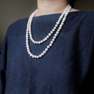 天然淡水パール・7-9mm・120cm・ロングネックレス(ネックレス)