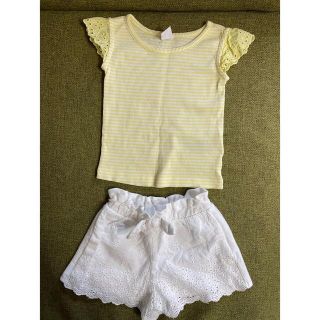 ザラキッズ(ZARA KIDS)の⭐️gap &zara ベビー女の子 半袖&パンツ 2枚セット【80cm】(シャツ/カットソー)