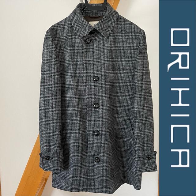 ORIHICA(オリヒカ)のORIHICA オリヒカ チェックウールステンカラーコート メンズのジャケット/アウター(ステンカラーコート)の商品写真