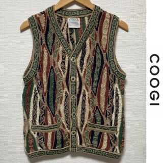 超希少　coogi クージー　3Dニット　ベスト　カーディガン