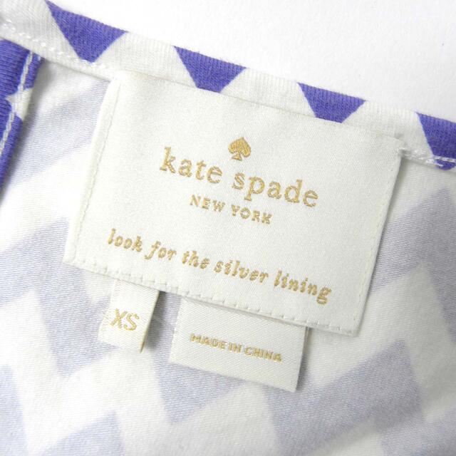 kate spade new york(ケイトスペードニューヨーク)のケイトスペード ノースリーブ ジグザグカットソーワンピース フレア 膝丈 XS レディースのワンピース(ひざ丈ワンピース)の商品写真