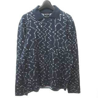 ジョルジオアルマーニ(Giorgio Armani)のジョルジオアルマーニ 美品 シャツ セーター 3D編み 長袖 48 L位 紺(ニット/セーター)
