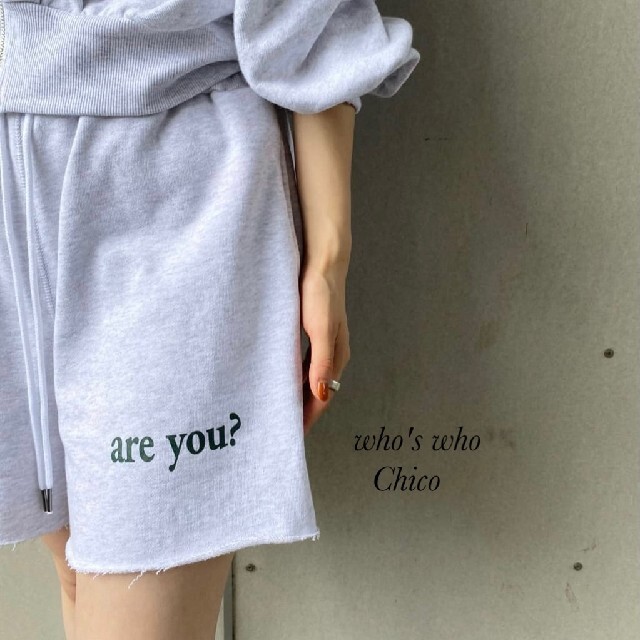 who's who Chico(フーズフーチコ)の新品 who's who Chico ロゴスウェットショーパン レディースのパンツ(ショートパンツ)の商品写真