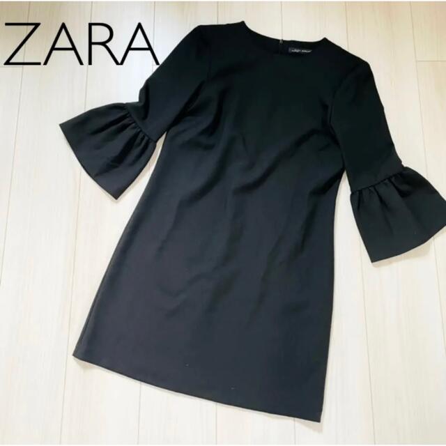 Zara 美品 Zara お袖フリル 黒ワンピースの通販 By Shiori S Shop ザラならラクマ