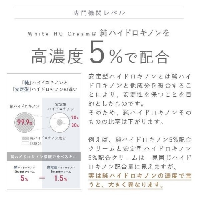 ランテルノ ホワイトHQクリーム 純ハイドロキノン5%配合 コスメ/美容のスキンケア/基礎化粧品(フェイスクリーム)の商品写真