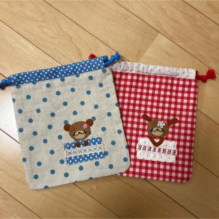 ハンドメイド　巾着　2枚セット(ランチボックス巾着)