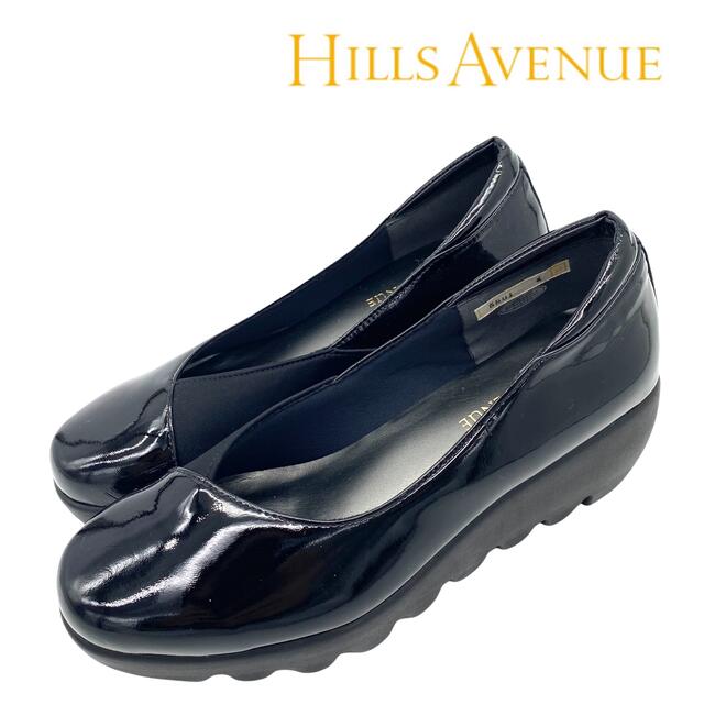 極美品】HILLS AVENUE ヒルズアヴェニュー エナメル パンプス 黒 ...