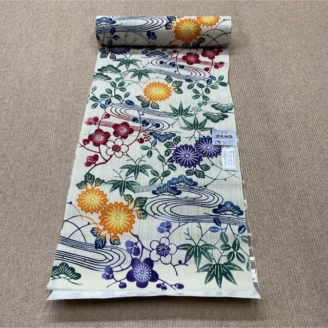 新品 反物 本染 紅型調ゆかた 麻綿 上布 浴衣 夏の着物 和装 半幅帯 呉服