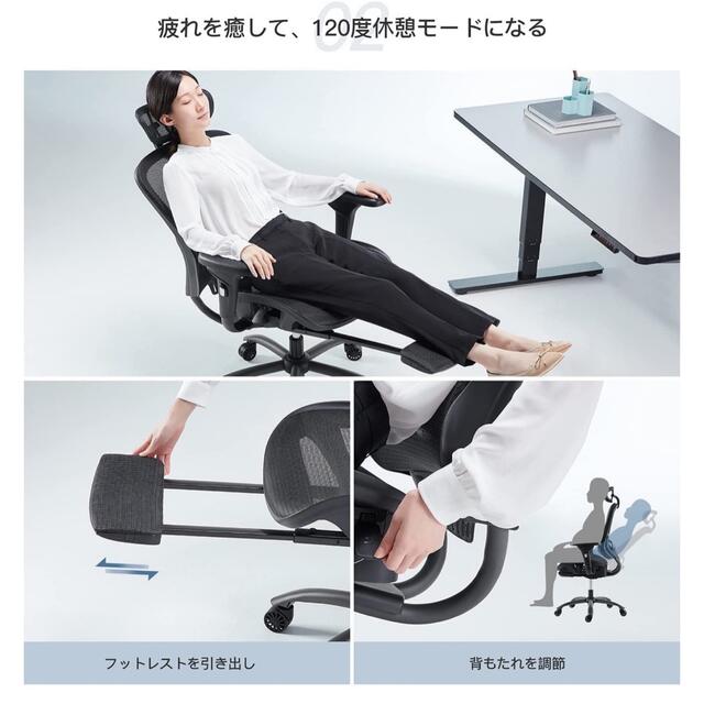 YEATION(イエーション) オフィスチェア人間工学 椅子 全面ドイツメッシュ 3